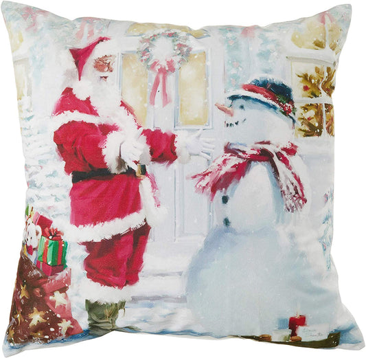 Christmas Snowed Man Decorative Throw Pillow Cover