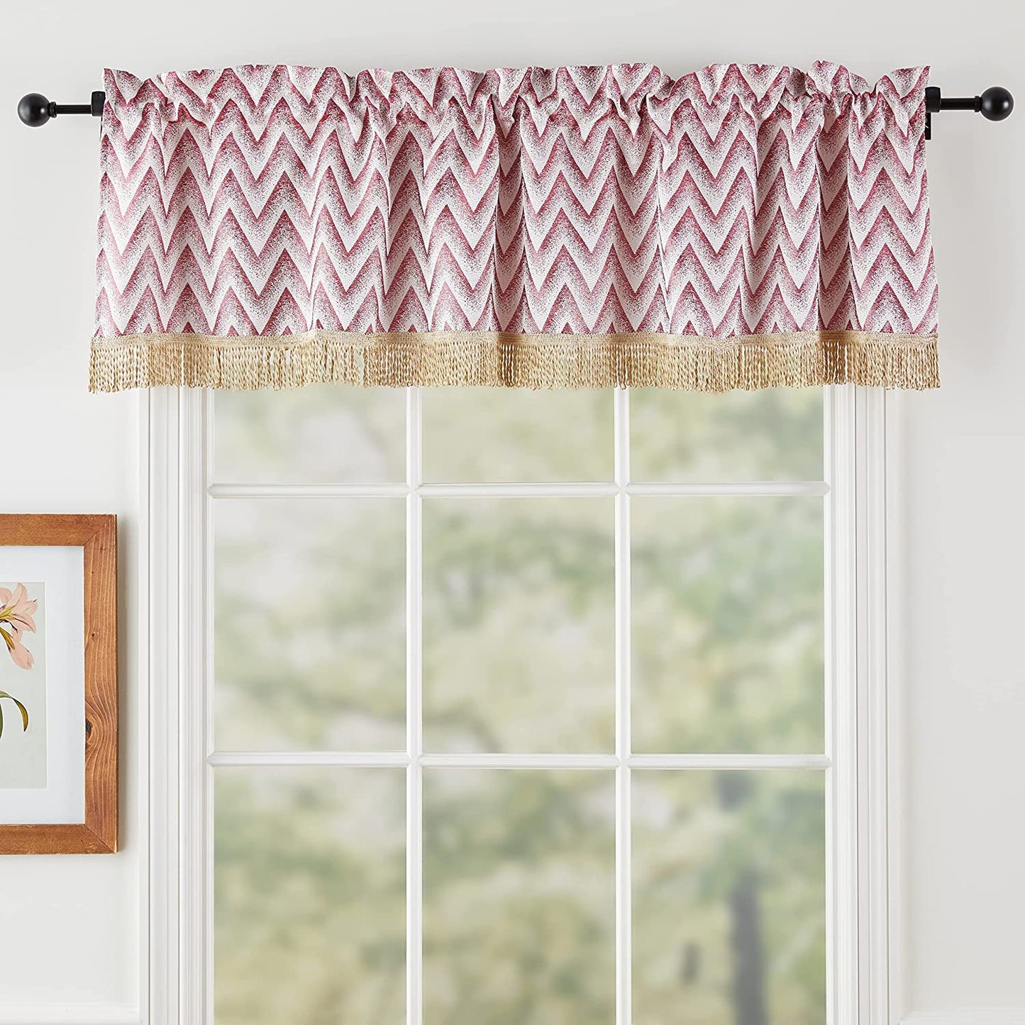 Indiana Chevron Pattern Decorative Window Treatment Rod Pocket Curtain Straight Valance