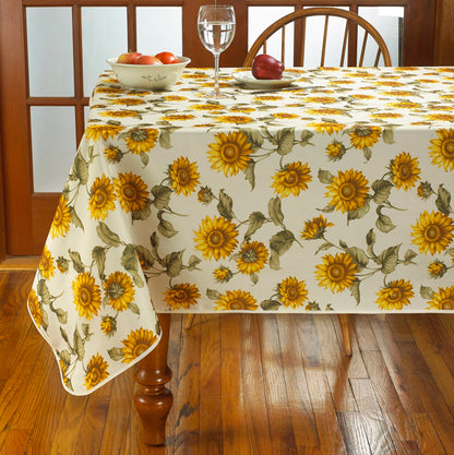 Classic Euro Sunflower tablecloth, corner detail
